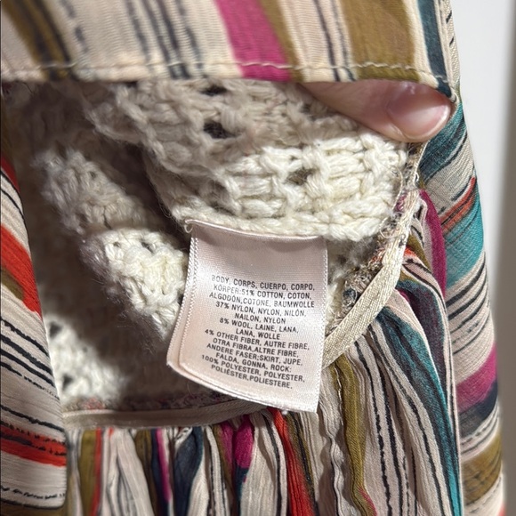 Free People Cream Knit Top with Multicolor Skirt - Picture 5 of 5